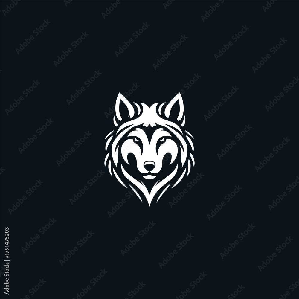 Fototapeta premium Wolf head logo icon design template vector illustration