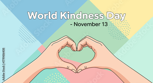 World Kindness Day Illustration with Heart Hands.