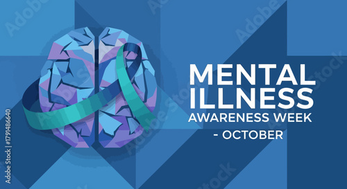 Mental Illness Awareness Week October Campaign Banner.