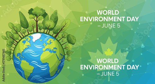 World Environment Day Celebration with Earth and Trees.