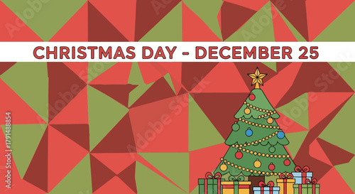 Christmas Day Celebration with Tree and Gifts on December 25th.