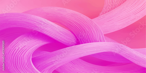 Soft Pink Purple Intertwined Ribbon Flow Abstract Digital Art Design