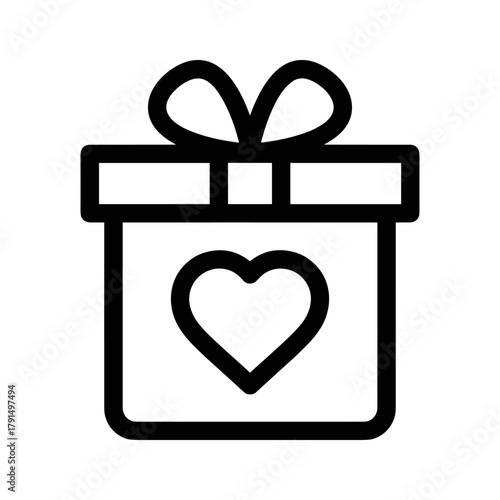 Gift box with heart icon