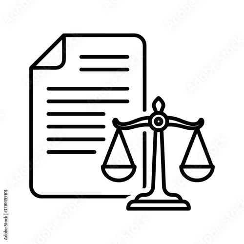 Scales of justice and document icon