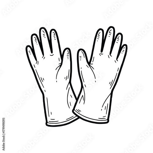 Pair of Protective Gloves Hand Safety and Hygiene Equipment.