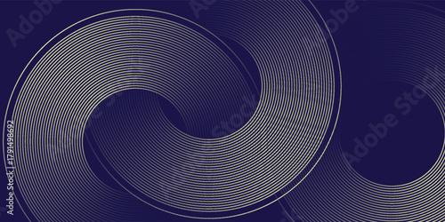 abstract blue gold stripe line, geometric circle texture background, futuristic technology, retro styled concept