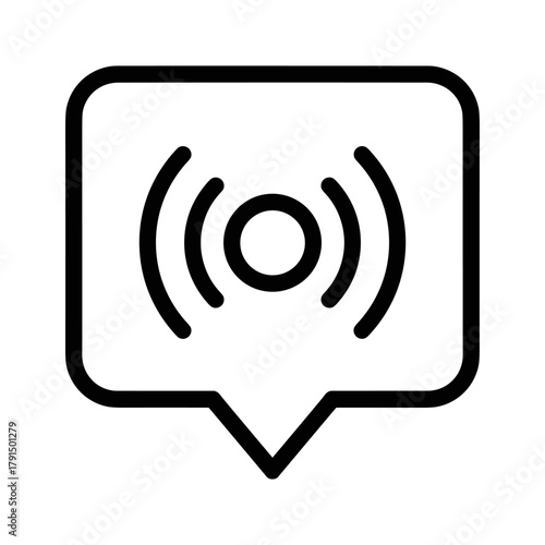 Wallpaper Mural Speech bubble icon with a signal or wave symbol inside, indicating broadcast or communication Torontodigital.ca