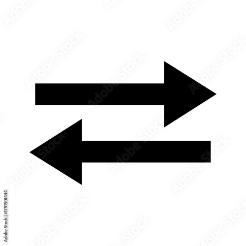 Two opposing arrows, one pointing right and one pointing left