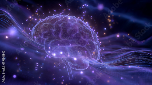 Melatonin Sleep Hormone Particle Visualization - Soft Violet Scientific Abstract Design