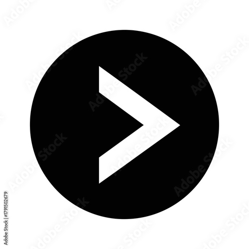 Black circle with a white right arrow icon