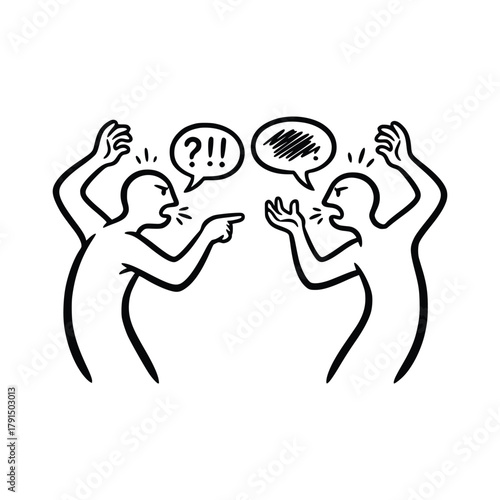 Heated Argument Two Figures Engaged in a Dispute.