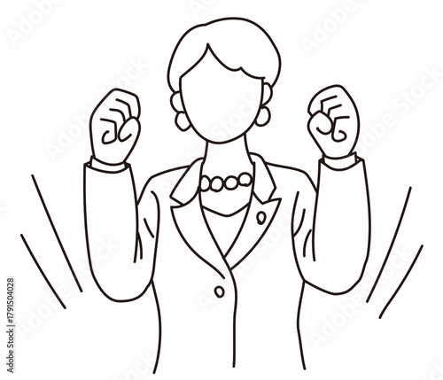 シンプルな女性リーダーのイラスト