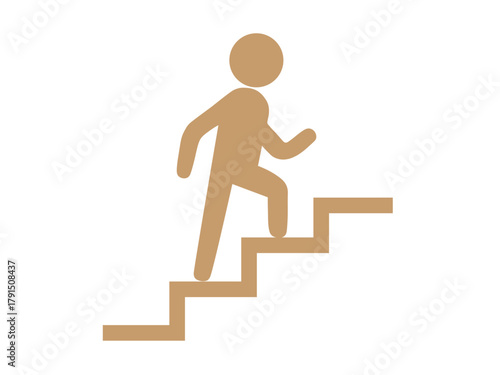 階段を上る人物のシルエットアイコン