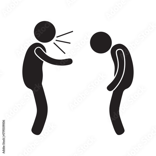 flat icon vector of a person scolding someone