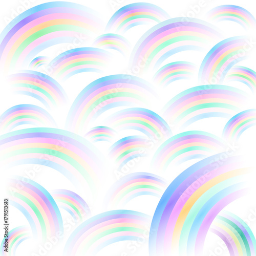 Aurora Rainbow Pattern Illustration – Fantasy Glow with Transparent Background