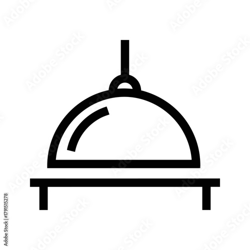 Outline icon of a food cloche or serving dome on a plate
