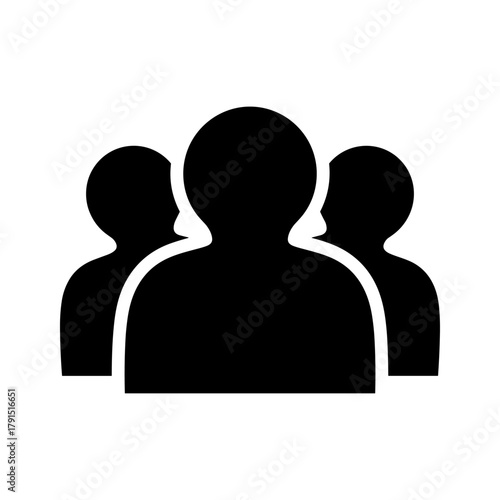 Group of three people silhouettes icon