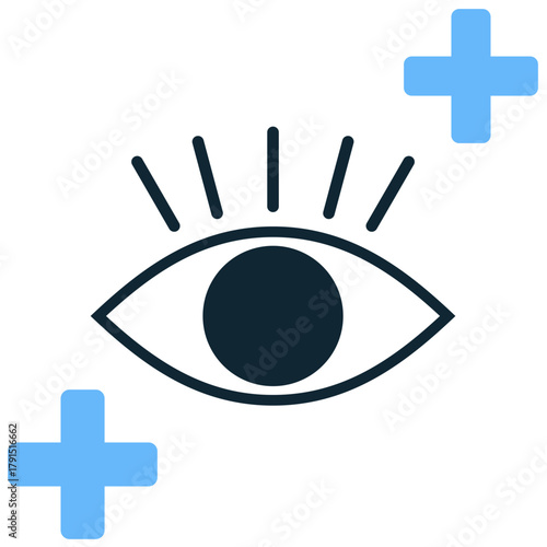Eye Treatment Icon Vector Ideal for optometry, skincare, beauty clinics, and cosmetic product graphics related to eye health and enhancement.