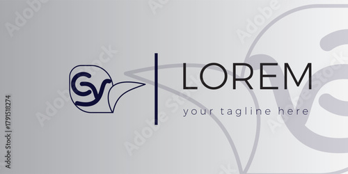 The monogram logo is a simple lowercase initial CY framed by two green leaves.