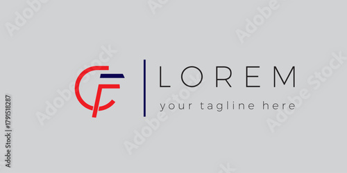 CF initial letter logo design vector template.