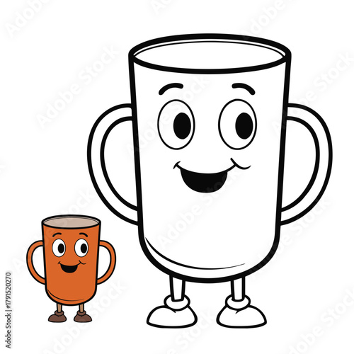 A stylized tea mug coloring page featuring an elegant cup with artistic patterns, steam swirls, and creative designs—perfect for relaxing, cozy, and mindful coloring fun.
