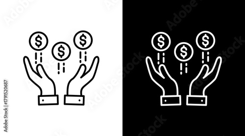 Financial Freedom  White Icon Set Design