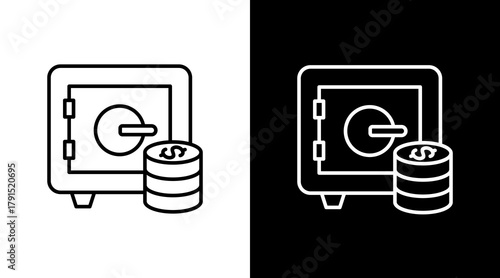 Safe Money  White Icon Set Design