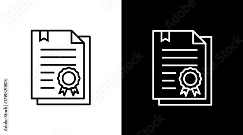 Certificate  White Icon Set Design