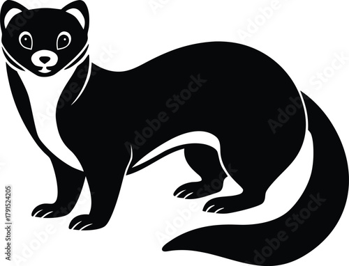 European polecat animal icon design