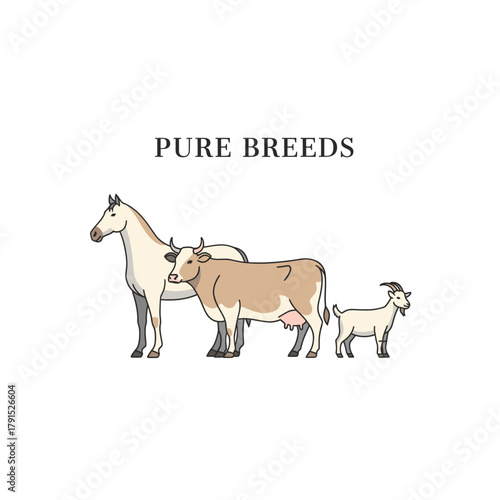 Dairy and Meat Cattle Trio Farm Logo