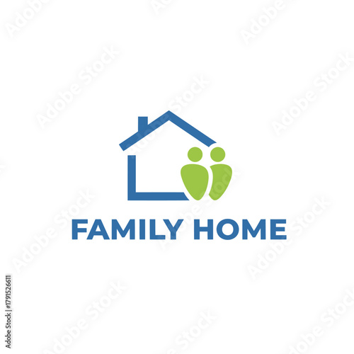 Minimalist Family House Shelter Logo