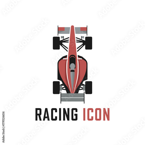 Top View Open-Wheel Formula Race Car Icon