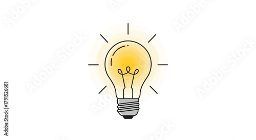 Bright Idea Illustration Depicting Innovation, Creativity, and Solutions, Suitable for Presentations, Educational Materials, and Business Concepts.