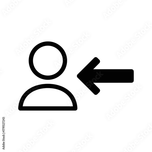 User icon with incoming arrow