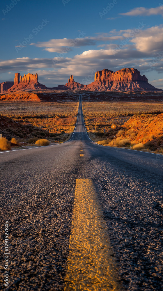 Naklejka premium road in desert