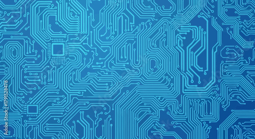 Blue circuit board background symbolizing high technology and connectivity concept modern
