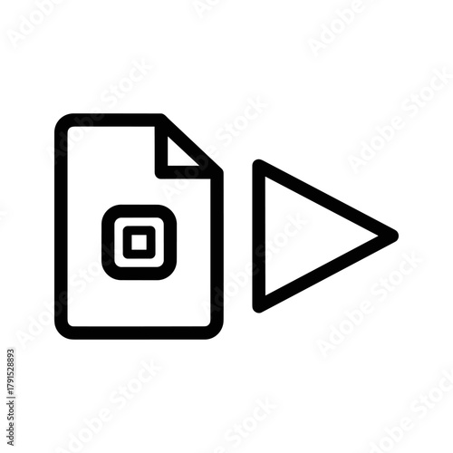 Document with qr code and play button