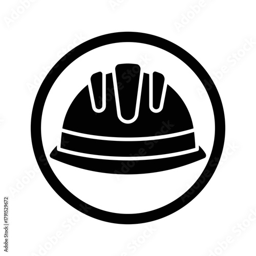 Hard hat icon inside a circle