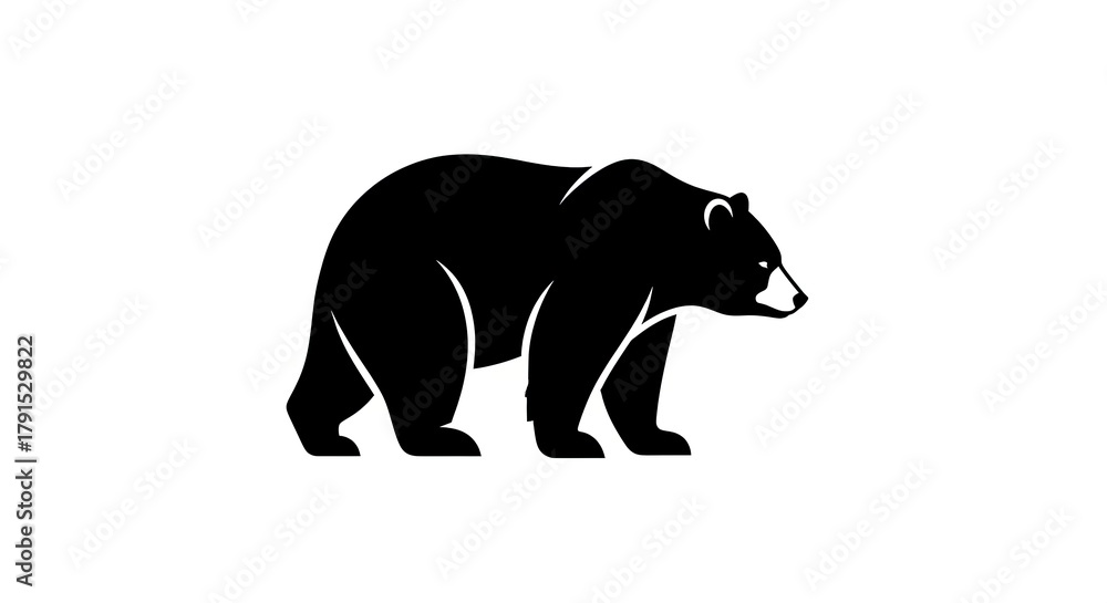 Obraz premium Silhouette bear vector design isolated