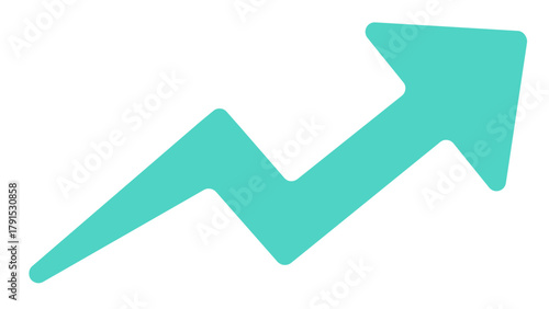 Blue and green 3D vector arrows pointing up, successful business choice icons or check mark symbols