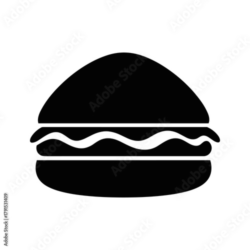 Hamburger icon, representing a classic fast food sandwich
