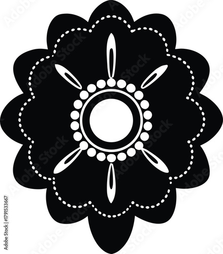 Elegant vintage brooch icon design with classic charm