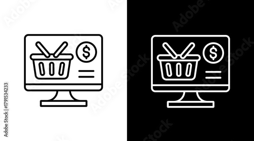 E-Commerce White Icon Set Design