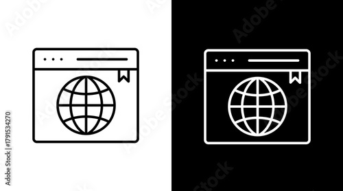 Internet Browser White Icon Set Design