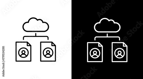 Cloud Collaboration White Icon Set Design