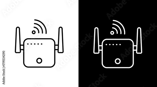 Internet Connection White Icon Set Design