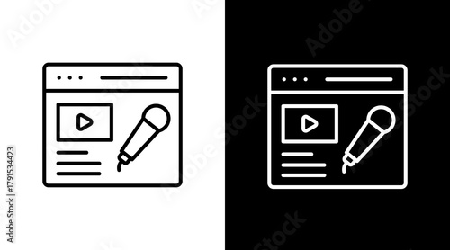 Digital Journalism White Icon Set Design