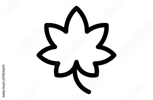 紅葉の葉（カエデ）のシンプルなベクターアイコン