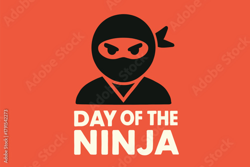 Day of Ninja, ninja illustration, martial arts concept, stealth warrior artwork, Japanese warrior design, ninja character graphic, ninja icon illustration, martial arts illustration, stealthy warrior 
