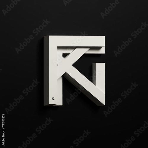 Abstract Design Modern Geometric Lettermark on Black Background